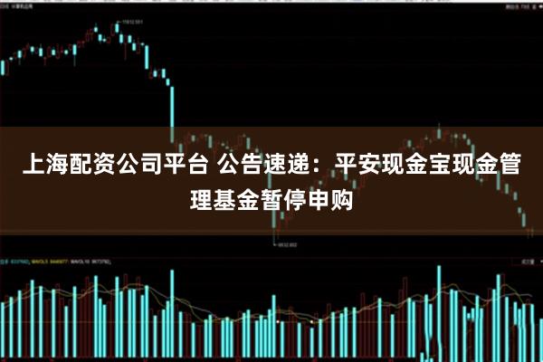 上海配资公司平台 公告速递：平安现金宝现金管理基金暂停申购