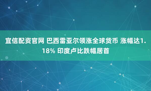 宜信配资官网 巴西雷亚尔领涨全球货币 涨幅达1.18% 印度卢比跌幅居首